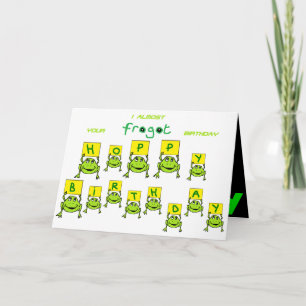 cartão de aniversário de sapo