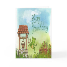 Cartão de aniversário de sapo