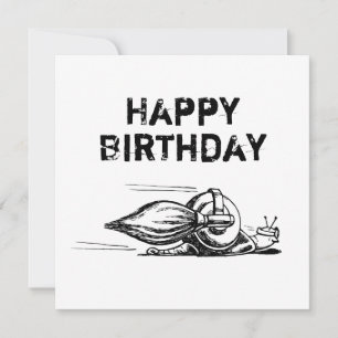 Cartão de Aniversário de Saudação Flat Rocket Snai