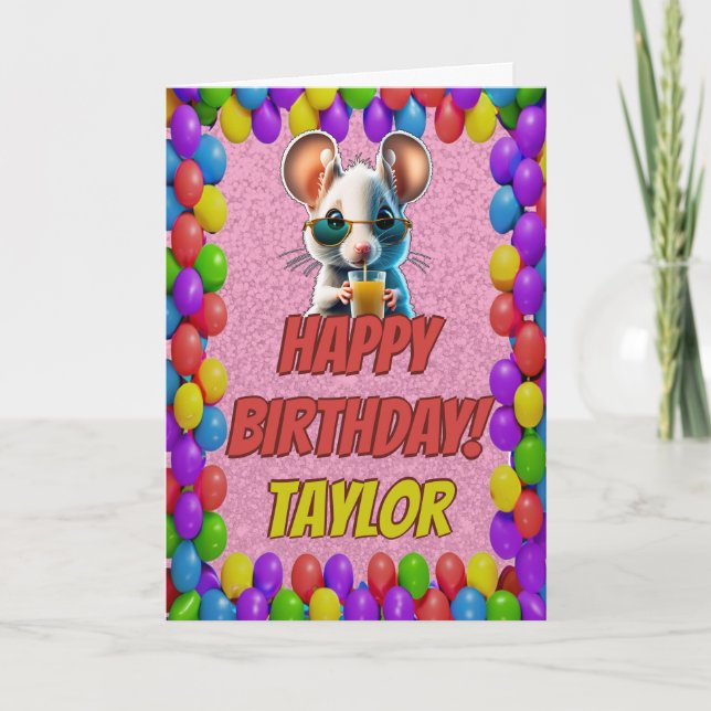 Cartão de aniversário de saudação personalizada do (Frente)