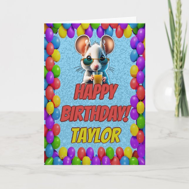 Cartão de aniversário de saudação personalizada do (Frente)