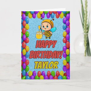 Cartão de aniversário de saudação personalizado de