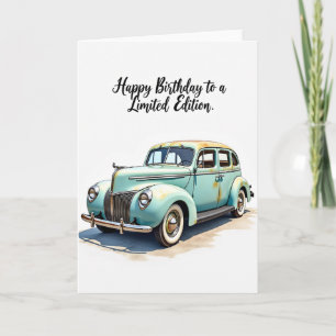 Cartão de Aniversário de Sedan Antigo