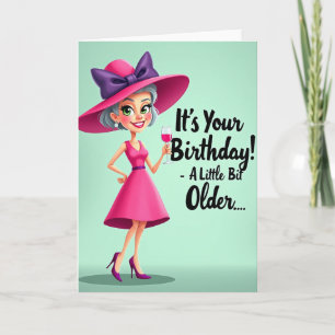 Cartão de Aniversário de Senhora Glamourosa