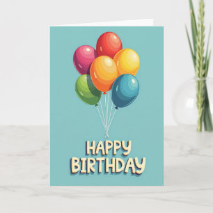 Cartão de Aniversário de Sete Balões