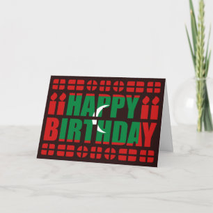 Cartão de aniversário de sinalizador Maldivas