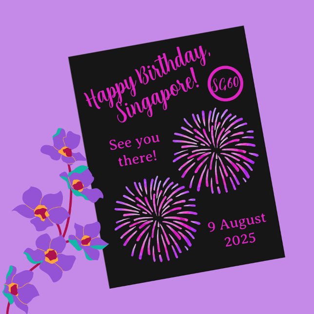 Cartão de Aniversário de Singapura Dia Nacional (Criador carregado)