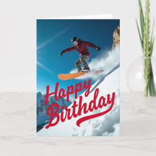 Cartão de Aniversário de Snowboarder Extremo