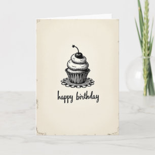 Cartão de Aniversário de Sobremesa Gravada