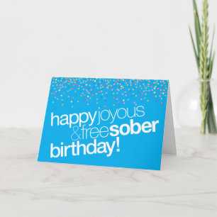Cartão de Aniversário de Sobriedade Personalizável