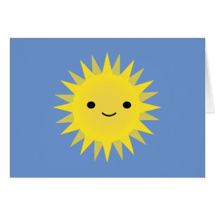 Cartão de Aniversário de Sorriso e Sol