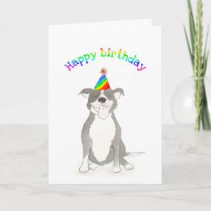 Cartão de aniversário de Staffie