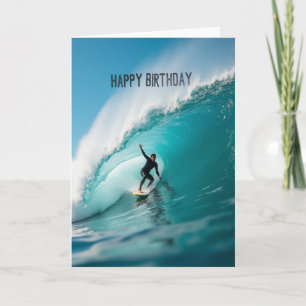 Cartão de Aniversário de Surfista