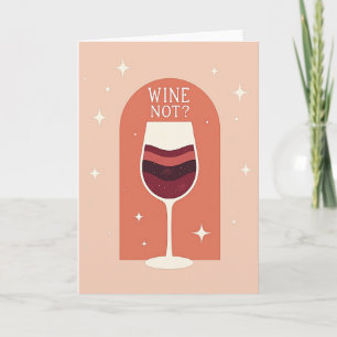 Cartão de aniversário de taça de vinho festivo