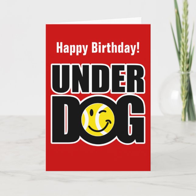 Cartão de aniversário de tênis com citação engraça (Frente)