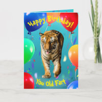 Cartão de Aniversário de Tigre Engraçado