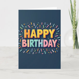 Cartão de Aniversário de Tipografia Açucarada