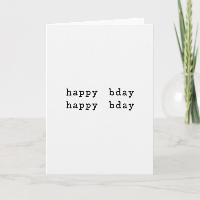 Cartão de Aniversário de Tipografia Retrô (Frente)
