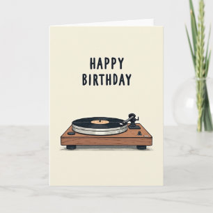 Cartão de Aniversário de Tocador de Música Retrô