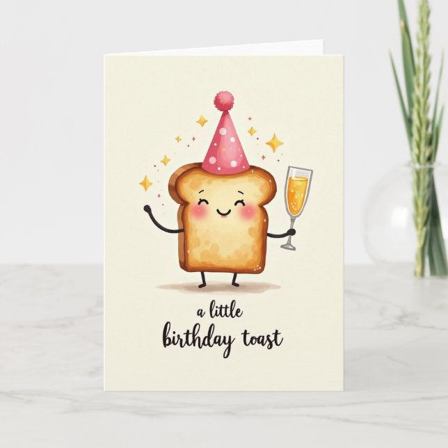 Cartão de Aniversário de Torrada Doce (Frente)