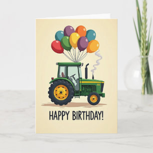 Cartão de Aniversário de Trator Caprichoso