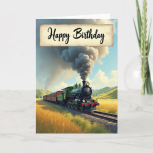 Cartão de Aniversário de Trem Alegre