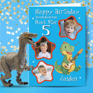 Cartão de Aniversário de Três Dinossauros Famosos