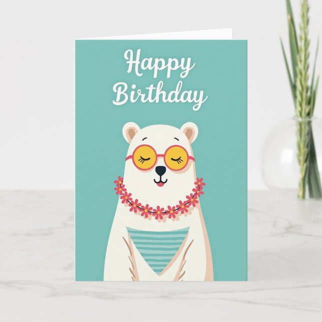 Cartão de Aniversário de Urso (Frente)