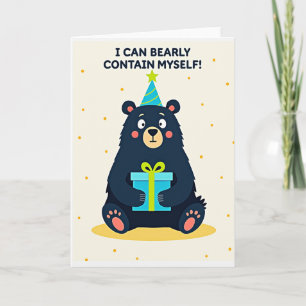 Cartão de Aniversário de Urso Ilustrado