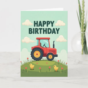 Cartão de Aniversário de Veículo Agrícola