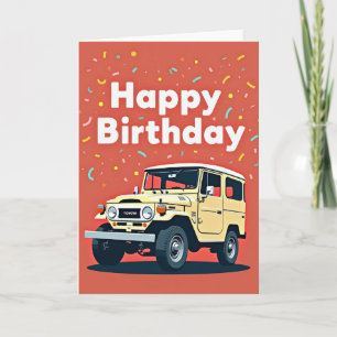 Cartão de Aniversário de Veículo Antigo