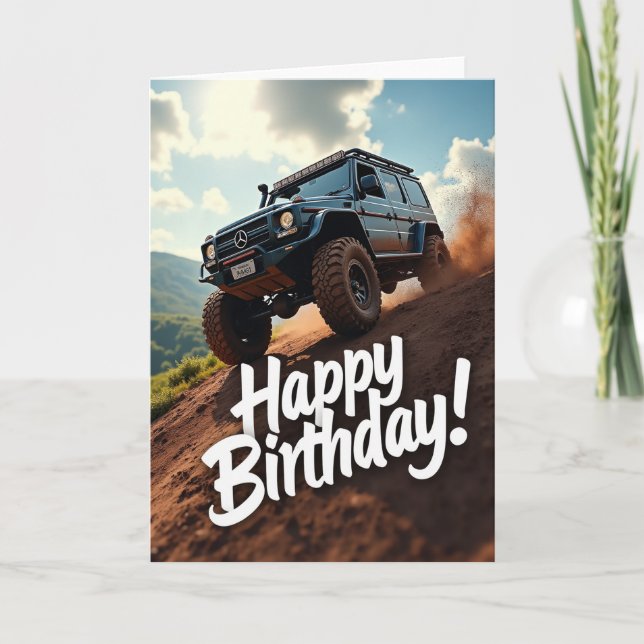 Cartão de Aniversário de Veículo Robustecido (Frente)