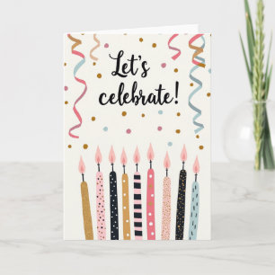Cartão de Aniversário de Vela Brilhante