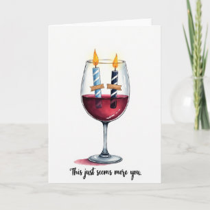 Cartão de Aniversário de Vela de Aquarela