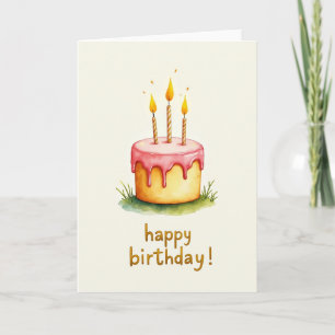 Cartão de Aniversário de Vela Pintada