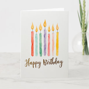 Cartão de Aniversário de Vela Vibrante