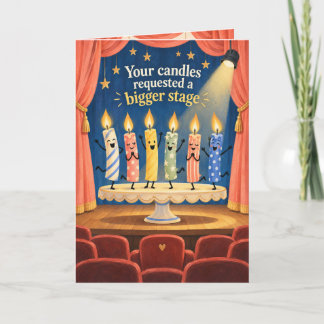 Cartão de Aniversário de Velas de Teatro Engraçada