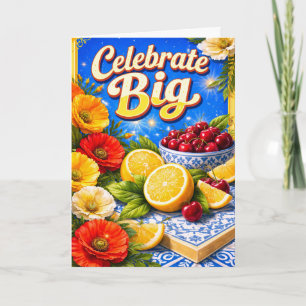 Cartão de Aniversário de Verão Maximalista de Frut