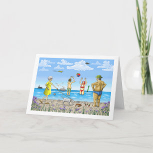 Cartão de aniversário de verão na praia
