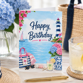 Cartão de Aniversário de Verão para Ela Preppy Cos