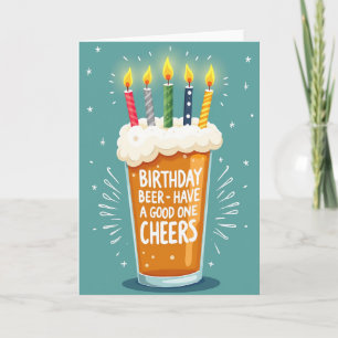 Cartão de Aniversário de Vidro de Vela