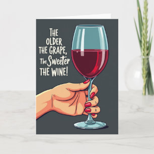 Cartão de Aniversário de Vinho Vintage