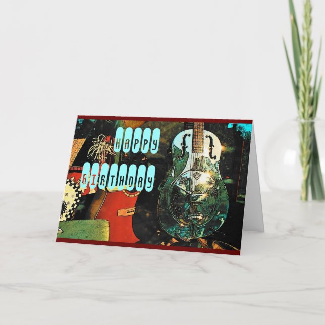 Cartão de Aniversário de Violão (Frente)