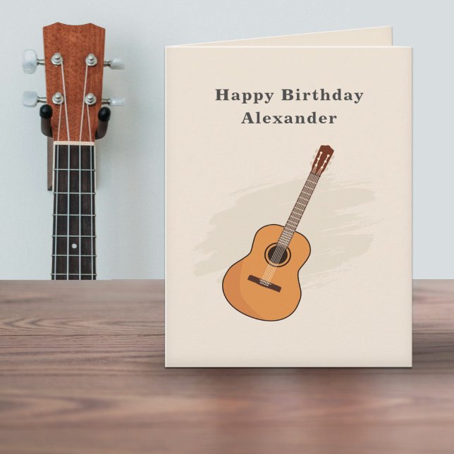 Cartão de Aniversário de Violão Acústico (Acoustic Guitar Birthday Card)
