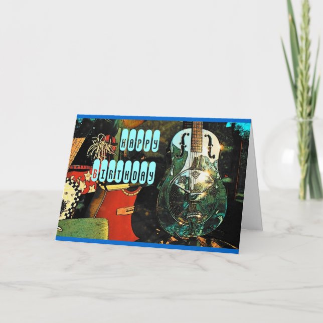 Cartão de Aniversário de Violão - Personalizado (Frente)