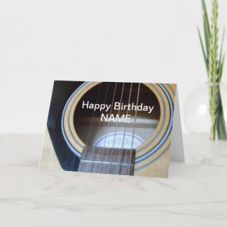 Cartão de aniversário de violão personalize qualqu