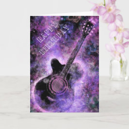 Cartão de Aniversário de Violão Rock and Roll