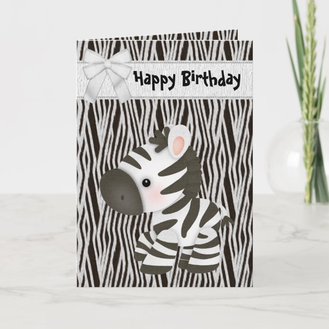 Cartão de aniversário de Zebra e Cupcake (dentro) (Frente)