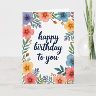 Cartão de Aniversário Desejos Botânicos