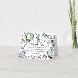 Cartão de Aniversário Desenhado à Mão Agradecendo